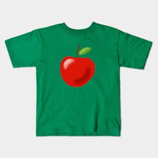 Red Airbrushed Apple Drawing Kids T-Shirt